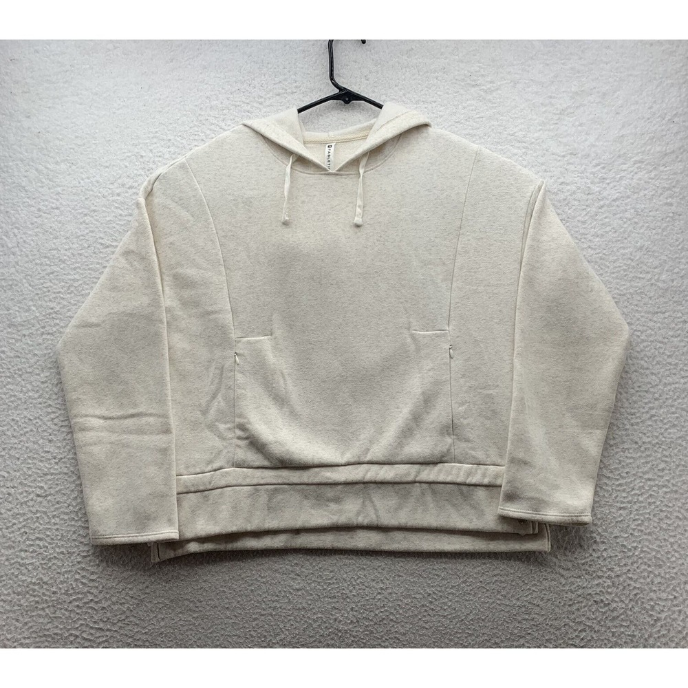 Fabletics Hoodie Womens Small S Cream White Sweatshirt Loose Fit Athleisure Yoga